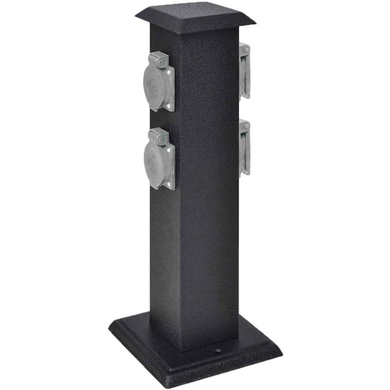 foto del prodotto vidaxl presa elettrica da giardino con pilastro nero