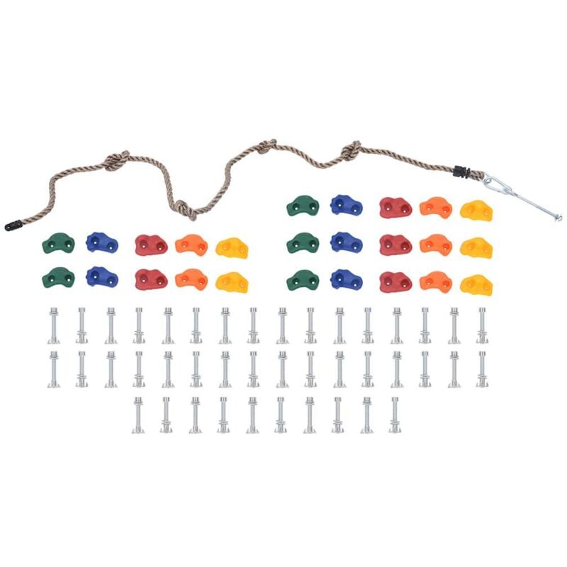 foto del prodotto vidaxl prese da arrampicata con fune 25 pz multicolore 788725