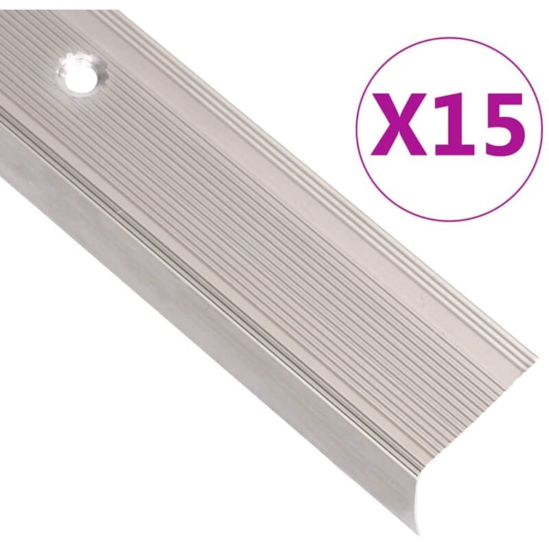 foto del prodotto vidaxl profili a l per gradini 15 pz in alluminio 100 cm champagne