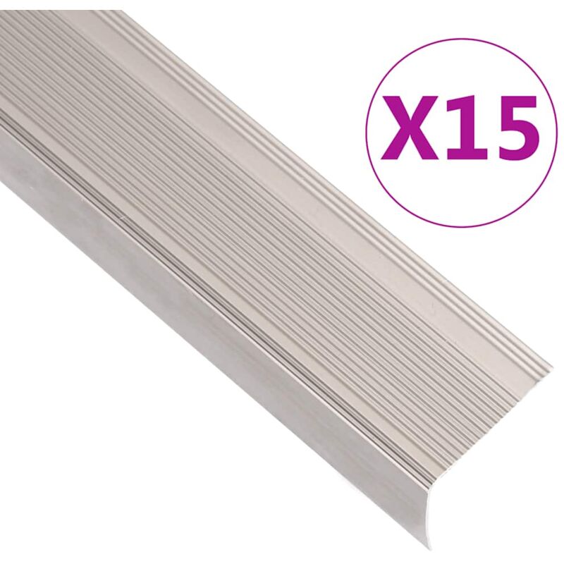 foto del prodotto vidaxl profili a l per gradini 15 pz in alluminio 100 cm champagne