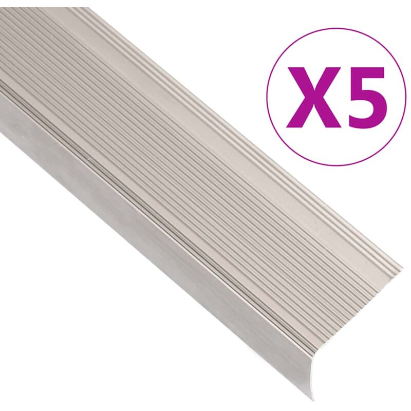 foto del prodotto vidaxl profili a l per gradini 5 pz in alluminio 100 cm champagne