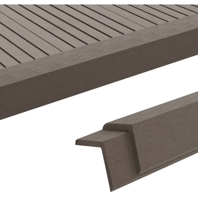 foto del prodotto vidaxl profili angolari per bordi 5 pz in wpc 170 cm marrone scuro