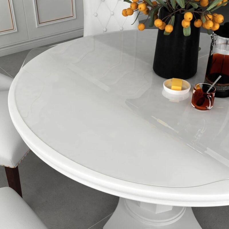 foto del prodotto vidaxl protezione tavolo in pvc impermeabile trasparente vari dimensioni dimensioni 110 cm