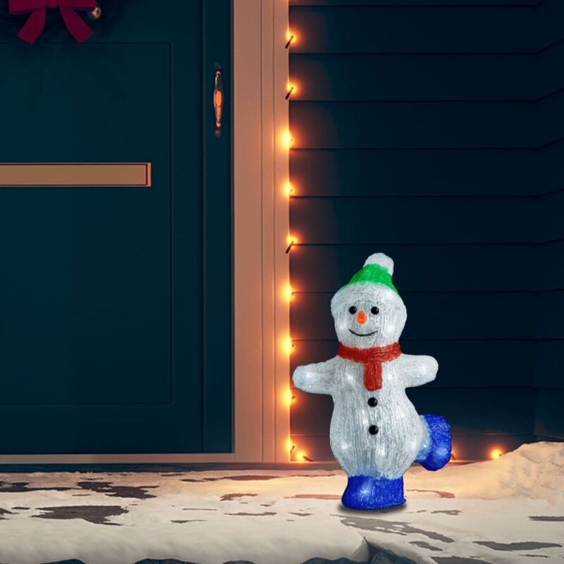 foto del prodotto vidaxl pupazzo di neve led in acrilico per interno ed esterno 30 cm