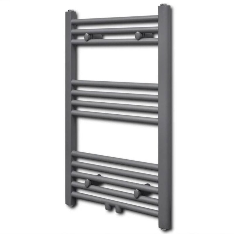 foto del prodotto vidaxl radiatore centrale portasciugamano dritto grigio 500 x 764 mm