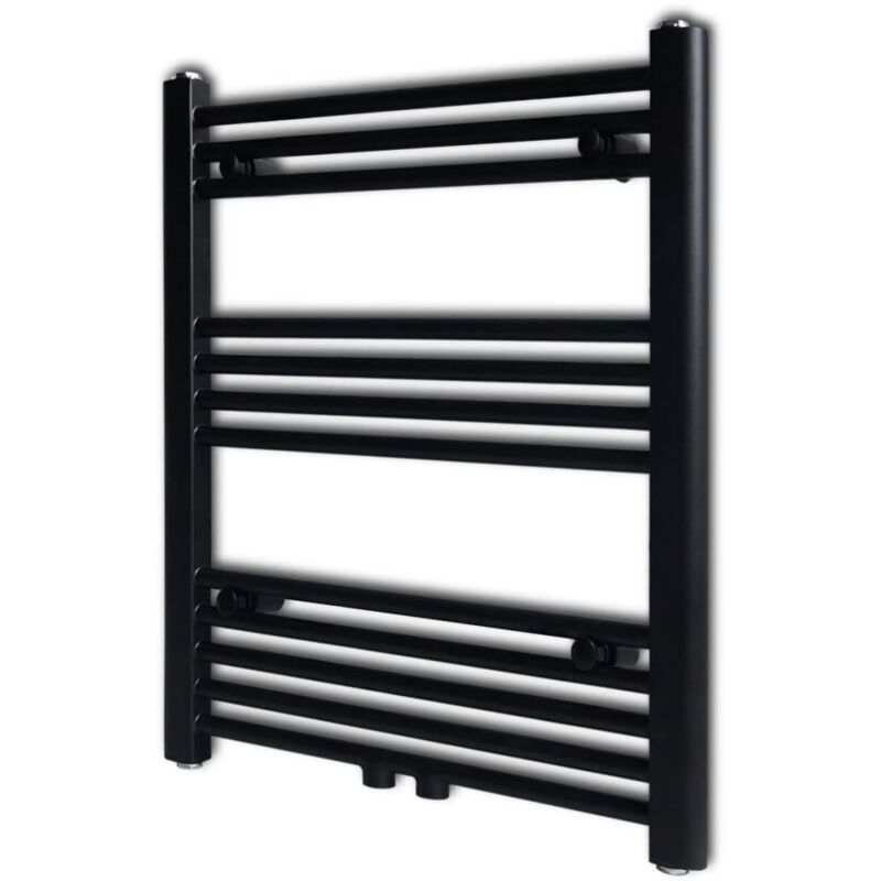 foto del prodotto vidaxl radiatore scaldasalviette centrale dritto nero varie dimensioni dimensioni 600x764 mm
