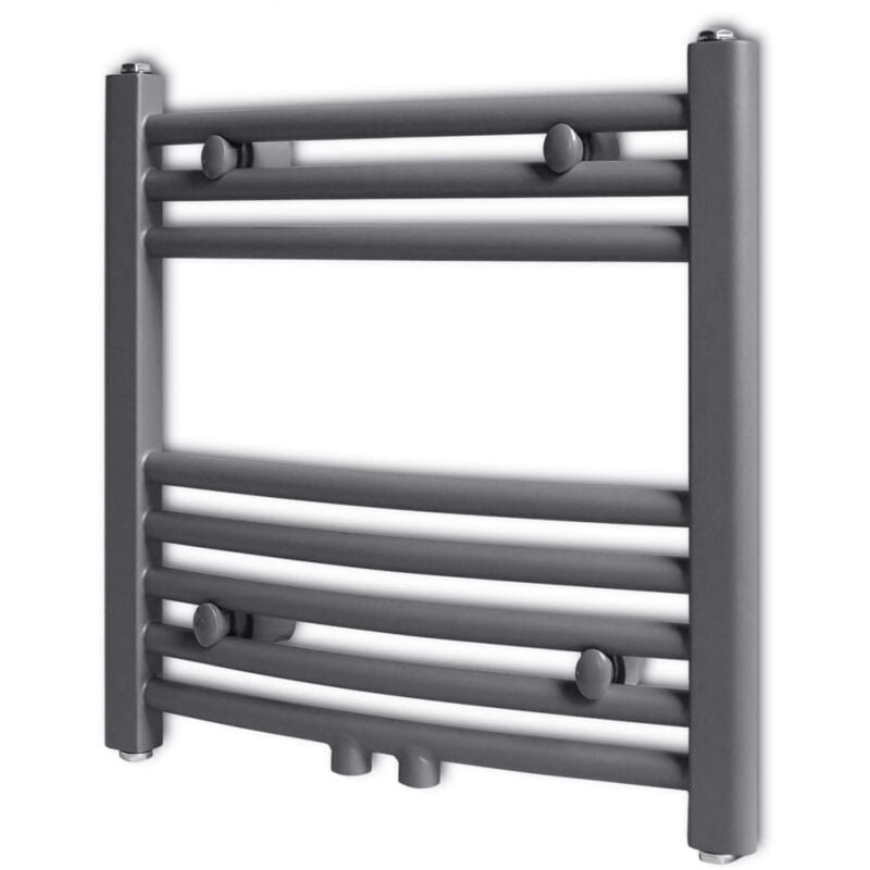 foto del prodotto vidaxl radiatore scaldasalviette da bagno curvo grigio varie dimensioni dimensioni 480x480 mm