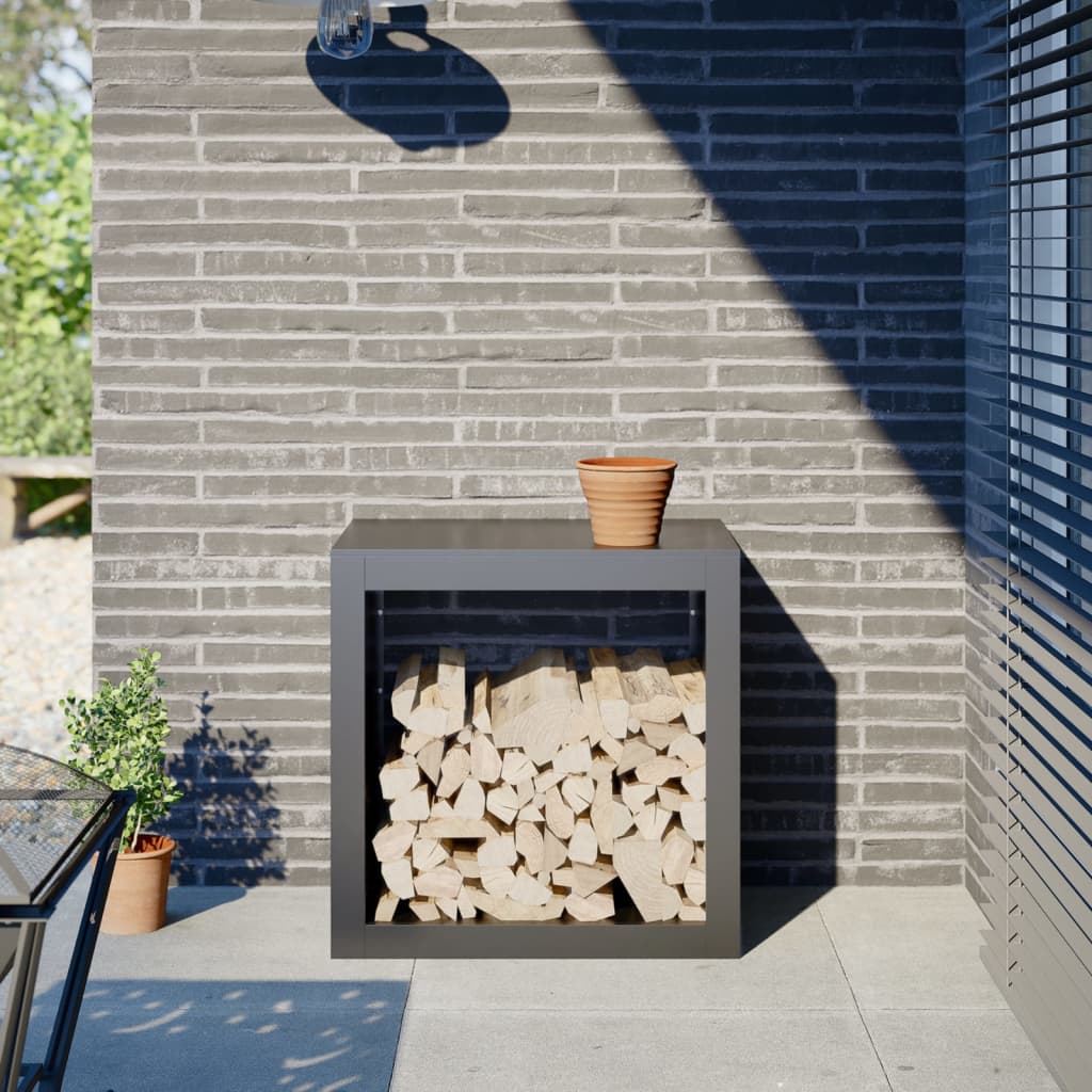 foto del prodotto vidaxl rastrelliera per legna da ardere antracite 60x40x60 cm acciaio