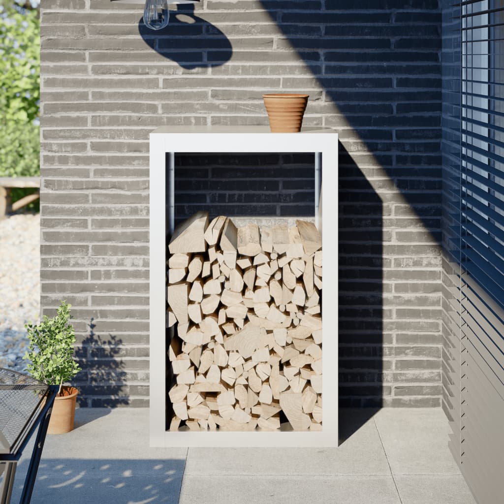 foto del prodotto vidaxl rastrelliera per legna da ardere bianca 60x40x100 cm in acciaio