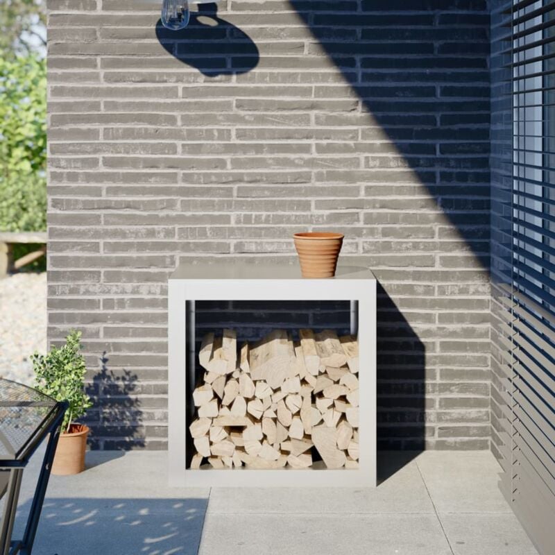 foto del prodotto vidaxl rastrelliera per legna da ardere bianca 60x40x60 cm in acciaio