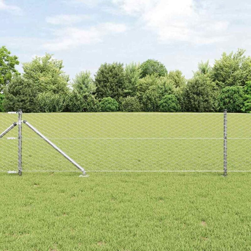 foto del prodotto vidaxl recinto esagonale 0.6x25 m acciaio zincato