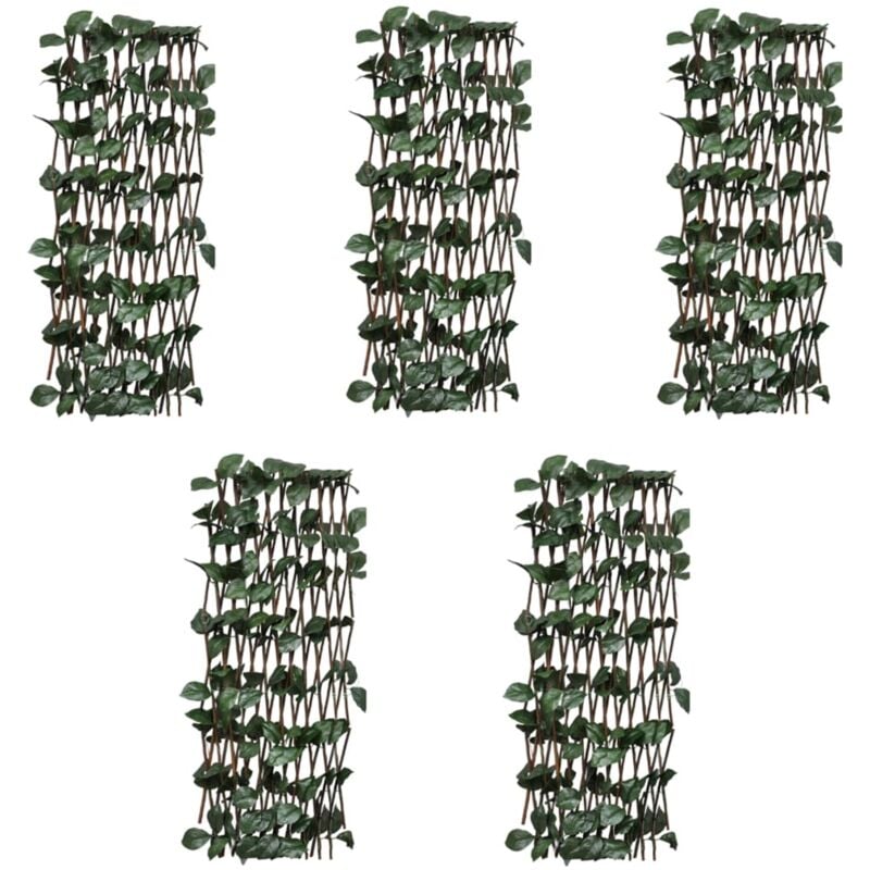 foto del prodotto vidaxl recinto in salice a traliccio 5 pz foglie artificiali 180x60 cm