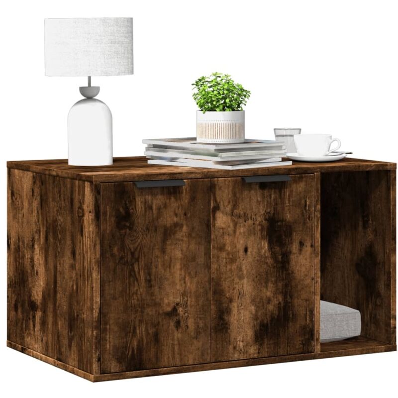 foto del prodotto vidaxl recinto lettiera gatti rovere fumo 80x50x45 cm in truciolato