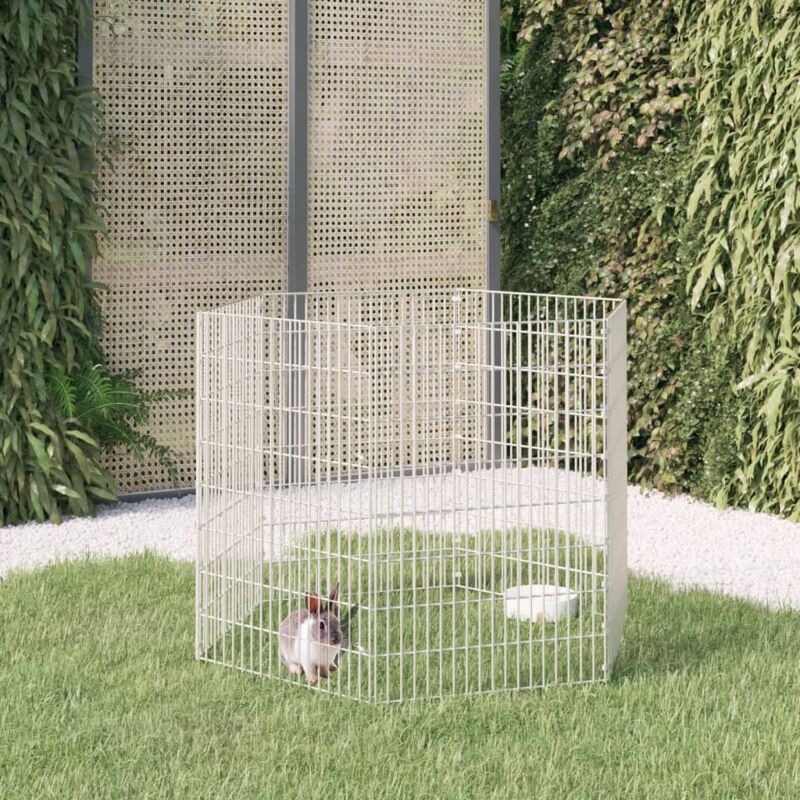 foto del prodotto vidaxl recinto per animali ruspante 6 pannelli 54x80 cm ferro zincato