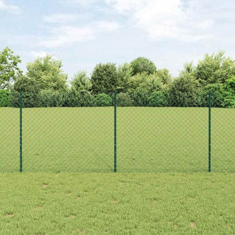foto del prodotto vidaxl recinzione a catena con 22 post u verde 1x25 m acciaio