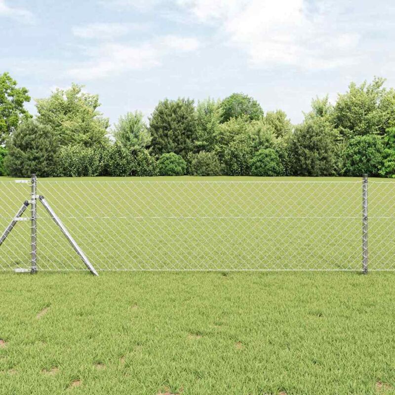 foto del prodotto vidaxl recinzione a maglie di catena argento 25 x 0.4 m