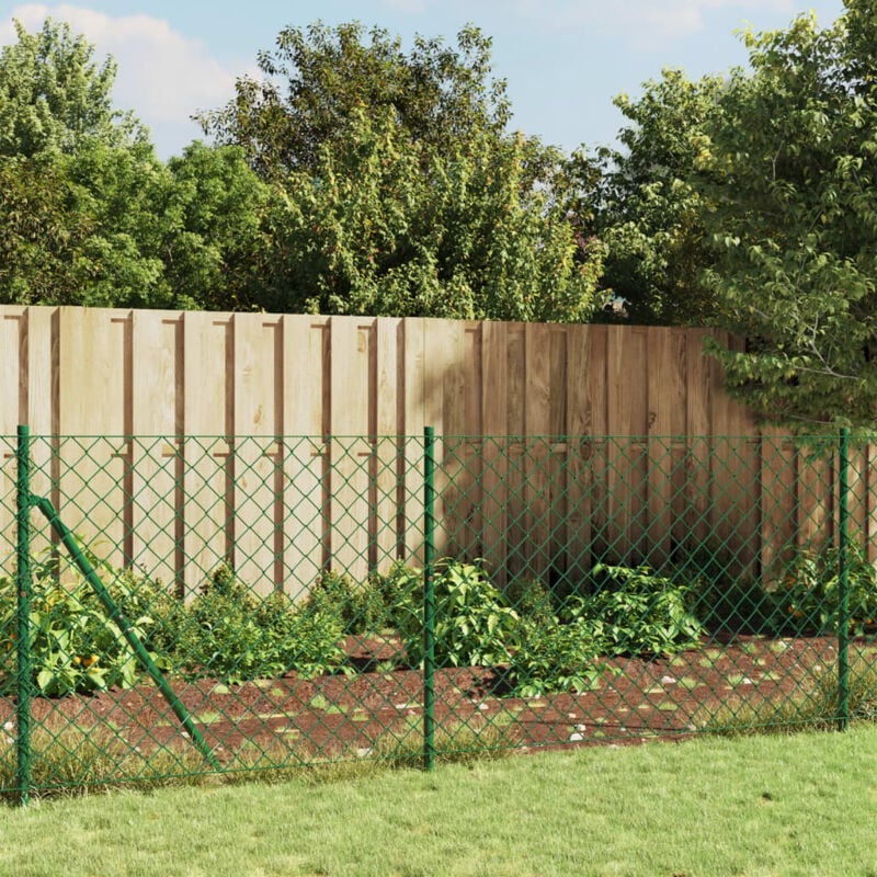 foto del prodotto vidaxl recinzione a rete con picchetti ancoraggio verde 1x10 m