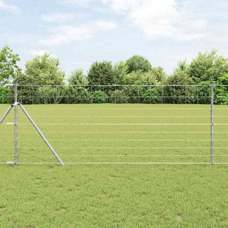 foto del prodotto vidaxl recinzione da campo argento 25 x 1 m acciaio zincato