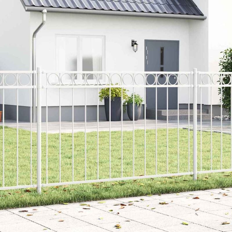foto del prodotto vidaxl recinzione da giardino bianca 1,7x1 m in acciaio