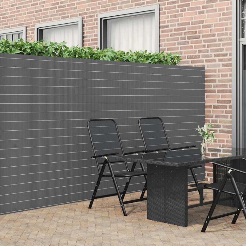 foto del prodotto vidaxl recinzione da giardino bifacciale grigia 1,8x5 m in pvc