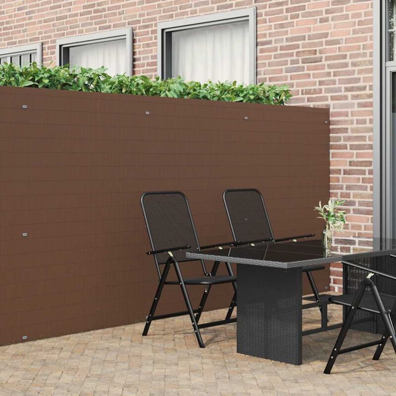 foto del prodotto vidaxl recinzione da giardino bifacciale marrone 1,8x3 m in pvc