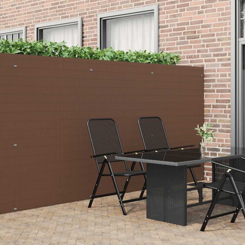 foto del prodotto vidaxl recinzione da giardino bifacciale marrone 1,8x5 m in pvc