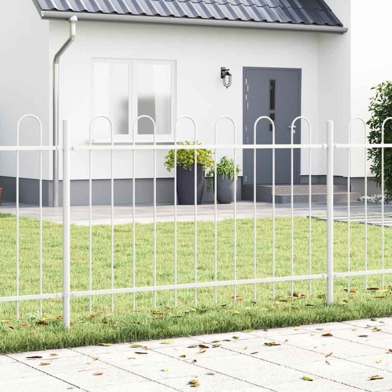 foto del prodotto vidaxl recinzione da giardino con parte superiore ad arco bianco 1,7x0,8 m acciaio