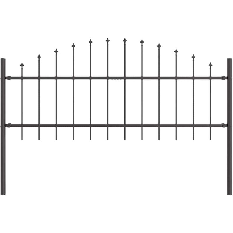 foto del prodotto vidaxl recinzione da giardino con punta a archi grigia 1,7x0,75 m in acciaio