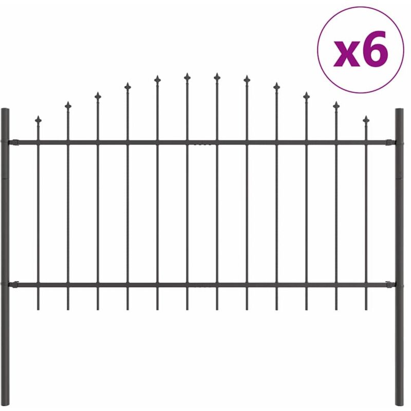 foto del prodotto vidaxl recinzione da giardino con punta a cerchio grigia 10,2x1 m in acciaio