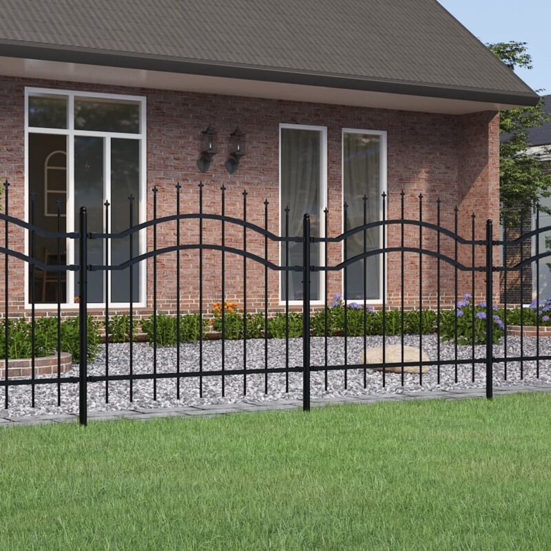 foto del prodotto vidaxl recinzione da giardino con punta a lancia nera 140cm acciaio
