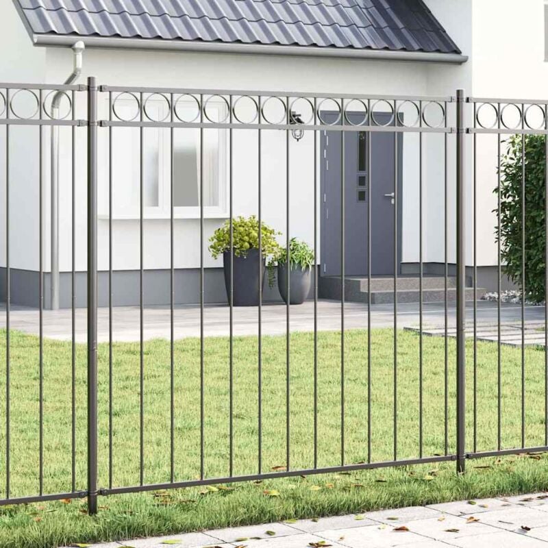 foto del prodotto vidaxl recinzione da giardino grigia 1,7x1,2 m in acciaio