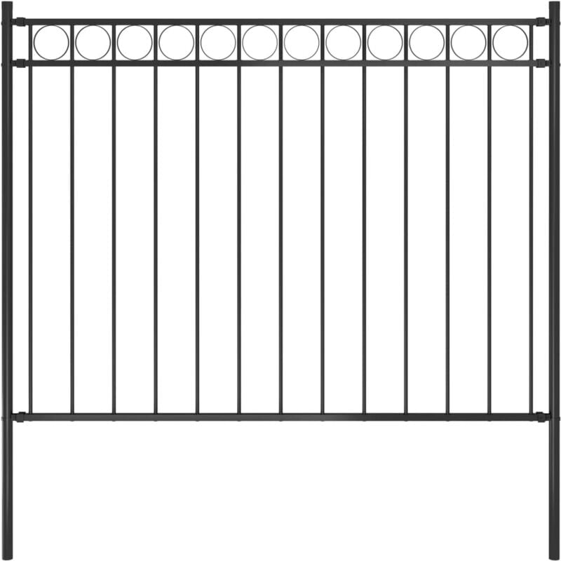 foto del prodotto vidaxl recinzione da giardino in acciaio nero design a cerchio varie dimensioni dimensioni 1.7x1.2 m