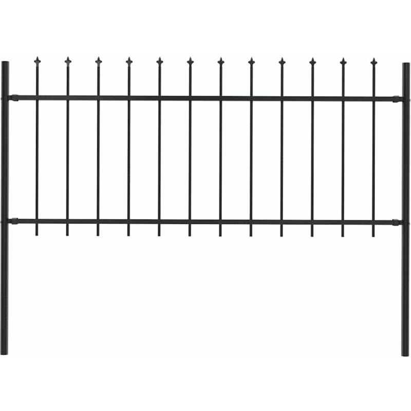 foto del prodotto vidaxl recinzione da giardino punta a lancia nero h 80 cm varie dimensioni dimensioni 1.7 x 0.8 m