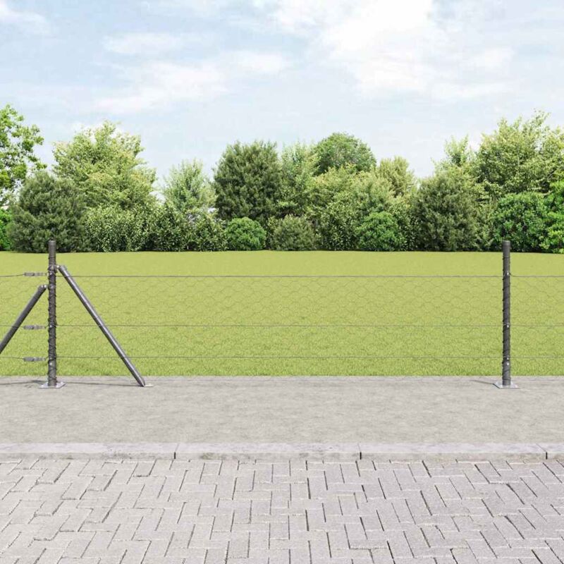 foto del prodotto vidaxl recinzione esagonale grigia 0.4x50 m acciaio