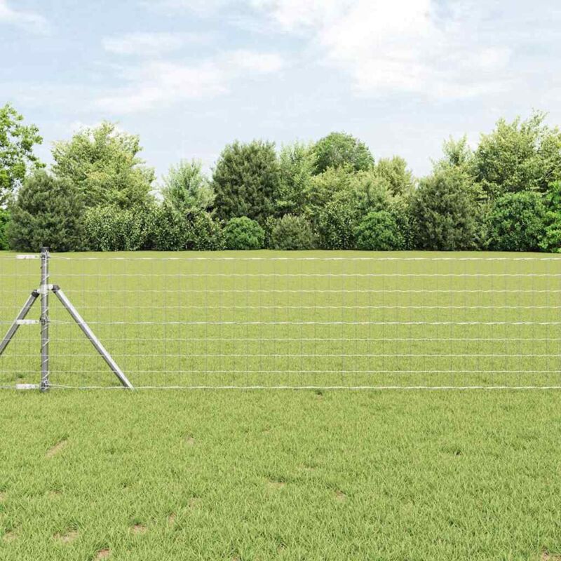 foto del prodotto vidaxl recinzione euro con 13 pali 0,4x25 m acciaio zincato