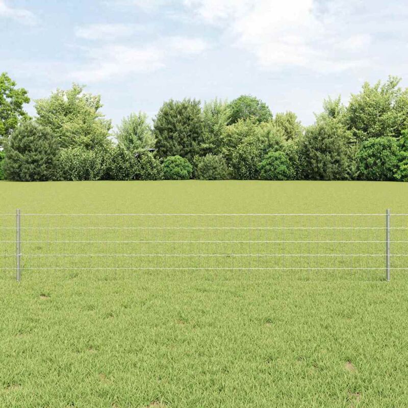 foto del prodotto vidaxl recinzione euro con 22 post in argento 0,4x50 m in acciaio