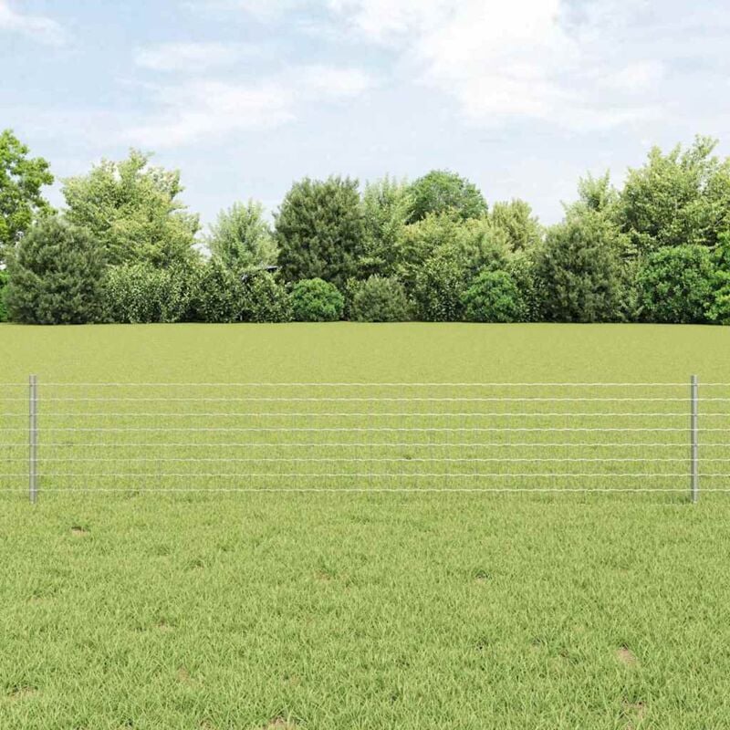 foto del prodotto vidaxl recinzione euro con 5 pali u argento 0,4x10 m acciaio