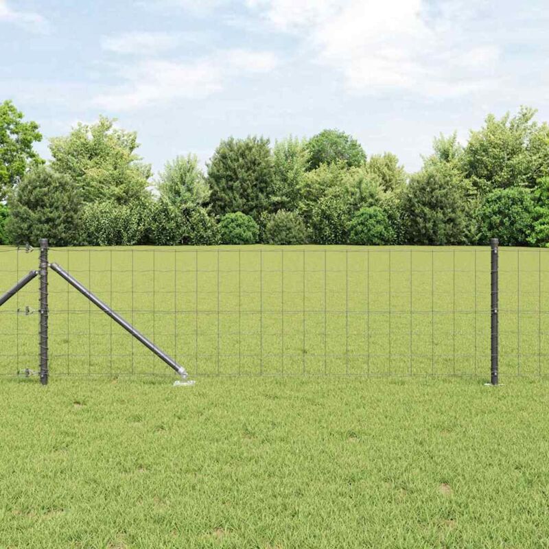 foto del prodotto vidaxl recinzione euro con 7 picchetti 0.4x10 m acciaio galvanizzato grigio