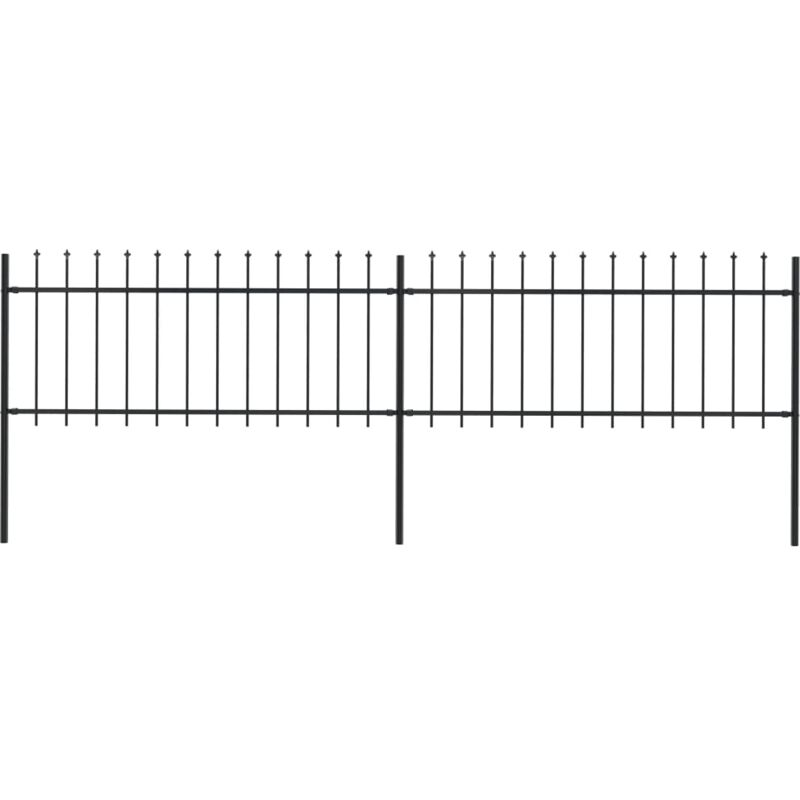 foto del prodotto vidaxl recinzione giardino con punta a lancia in acciaio 3,4x0,8 m nera