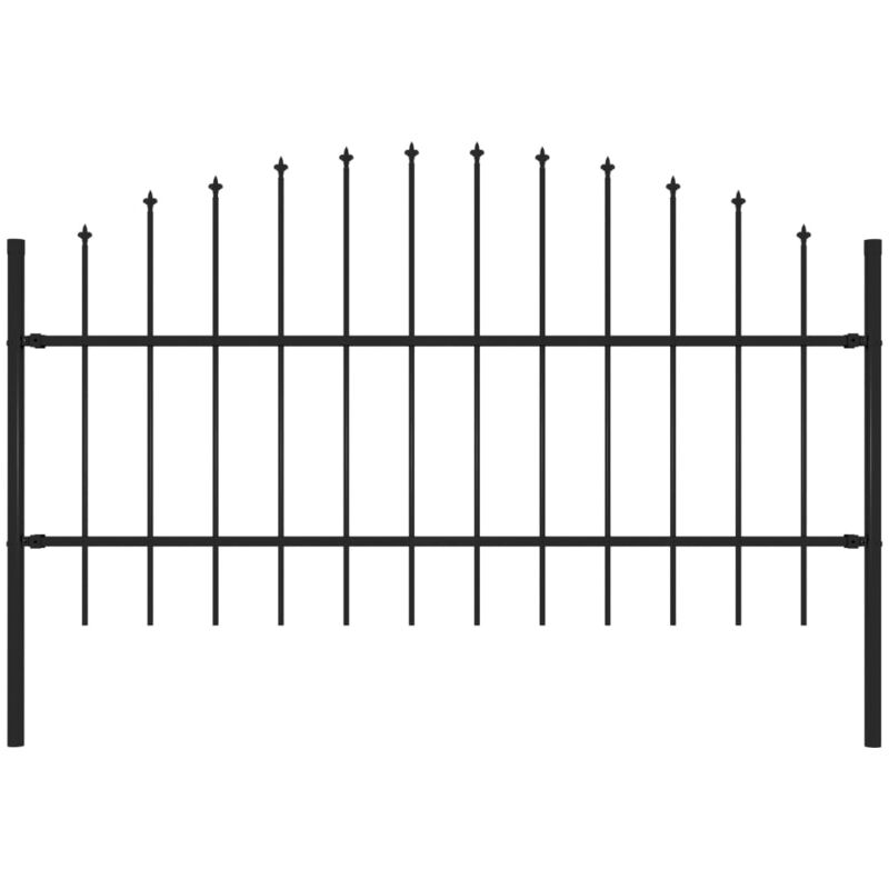 foto del prodotto vidaxl recinzione giardino punta a lancia 0,75 1 x1,7m acciaio nero