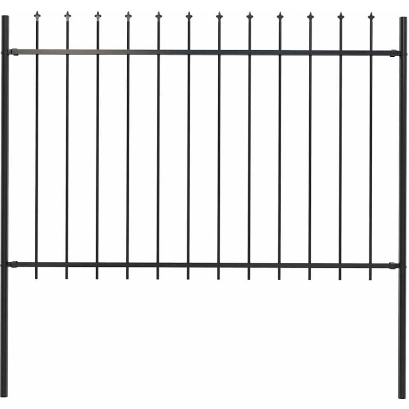 foto del prodotto vidaxl recinzione giardino punta a lancia nero h 1.2 m varie dimensioni dimensioni 1.7 x 1.2 m