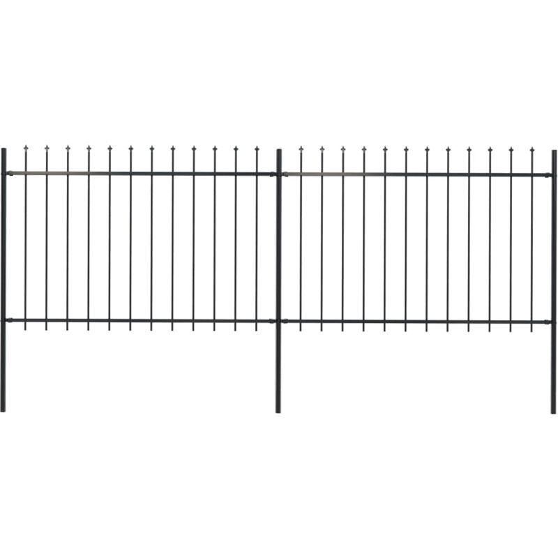 foto del prodotto vidaxl recinzione giardino punta a lancia nero h 1.2 m varie dimensioni dimensioni 3.4 x 1.2 m