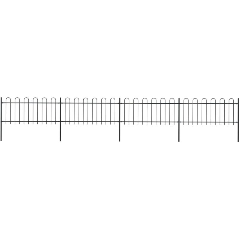 foto del prodotto vidaxl recinzione giardino punta tonda in acciaio nero h 80 cm varie dimensioni dimensioni 6.8 x 0.8 m