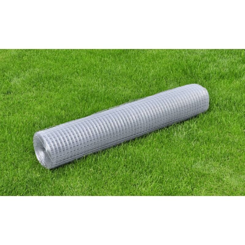 foto del prodotto vidaxl recinzione in rete per pollaio acciaio zincato 25x1 m argento