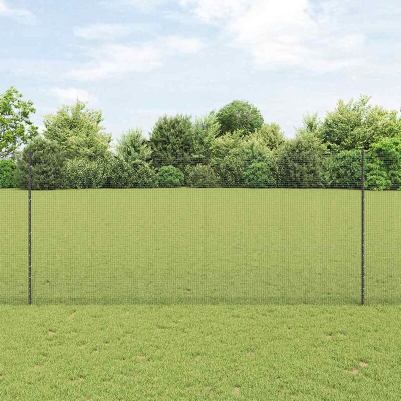 foto del prodotto vidaxl recinzione in rete saldata con 10 pali u grigio 1.4x10 m acciaio