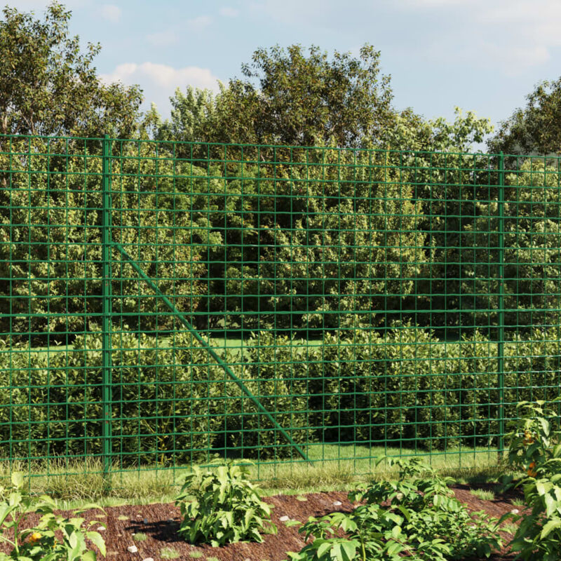 foto del prodotto vidaxl recinzione metallica con flangia verde 1,4x25 m