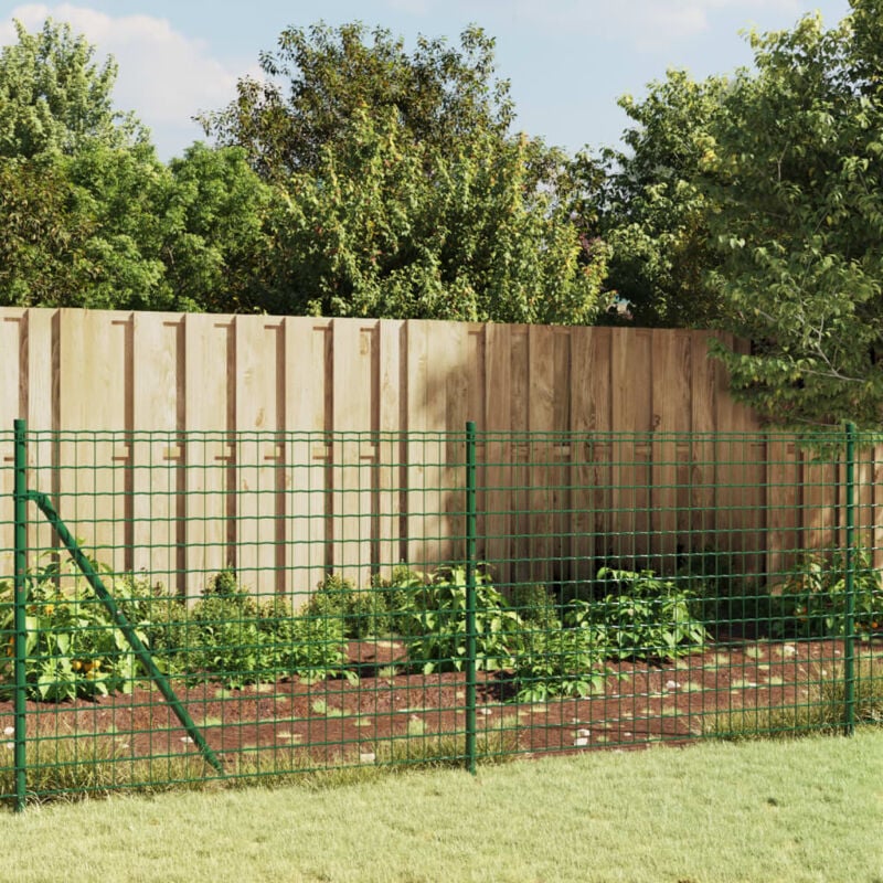 foto del prodotto vidaxl recinzione metallica con picchetti ancoraggio verde 0,8x25 m