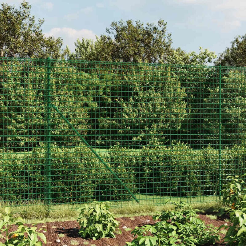 foto del prodotto vidaxl recinzione metallica con picchetti ancoraggio verde 1,4x10 m 156992