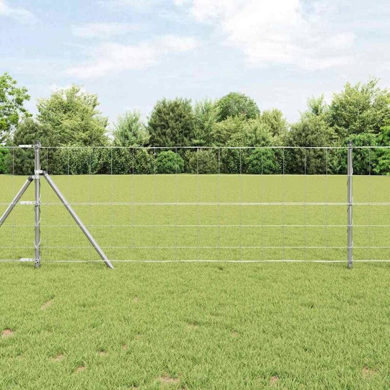 foto del prodotto vidaxl recinzione per campi 0.8x10 m acciaio zincato