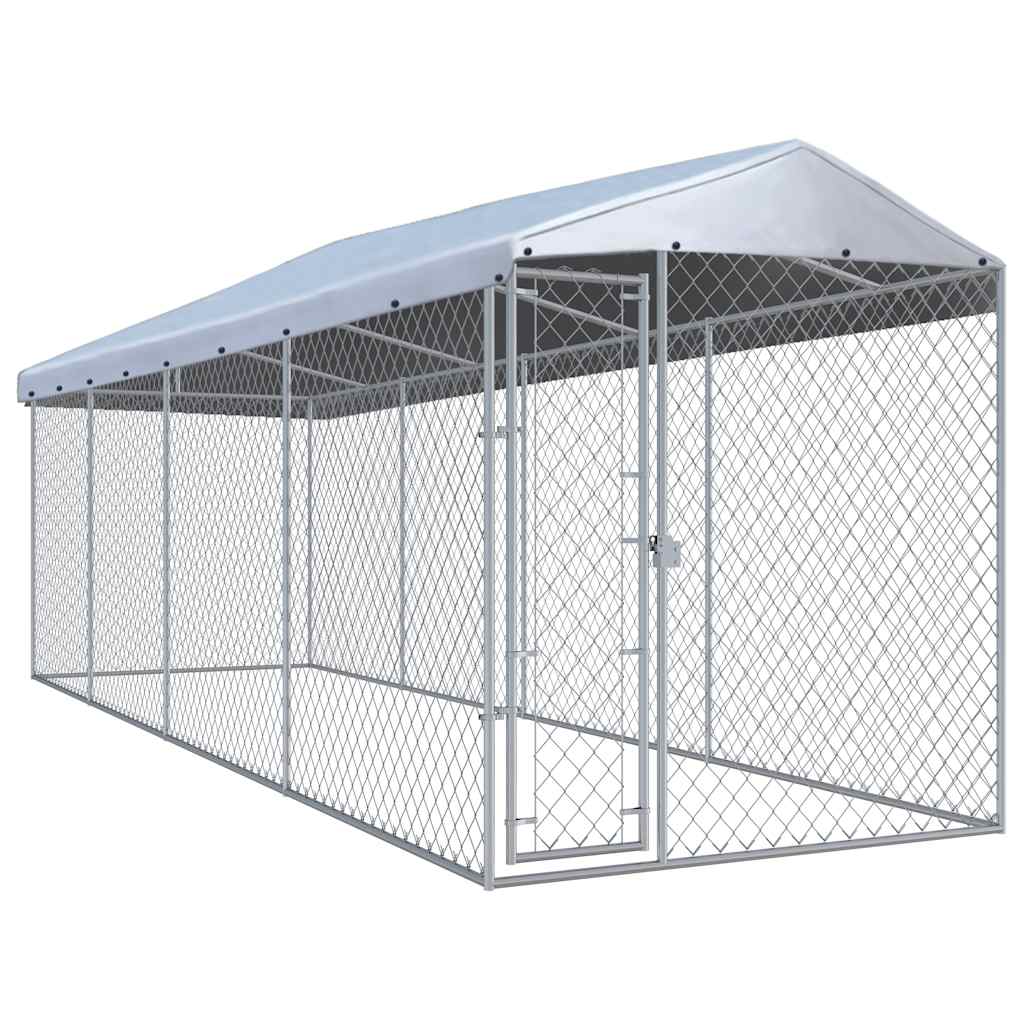 foto del prodotto vidaxl recinzione per cani da esterno con tetto 760x190x225 cm